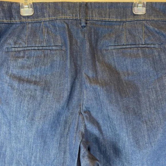 Talbots Dress Denim Slit Ankle Pants Size 20W Dark Blue Welt Pockets Work Preppy - Picture 6 of 12